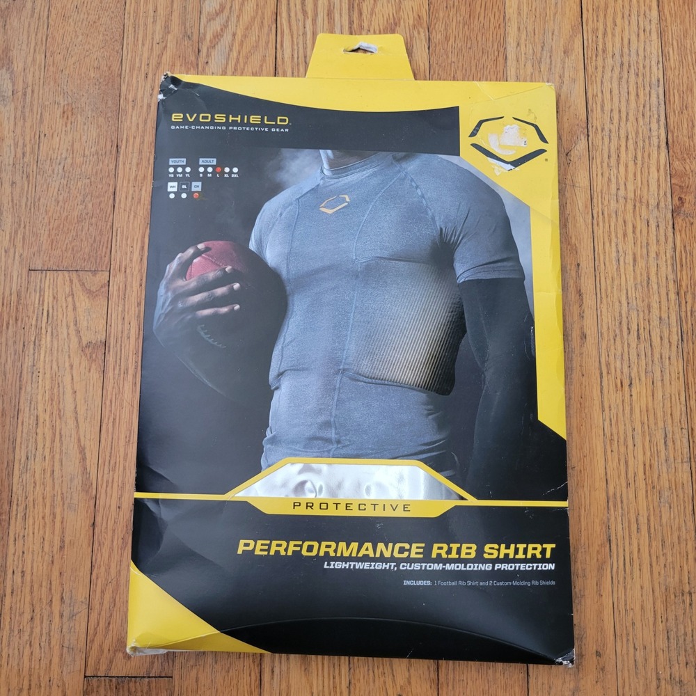 EvoShield L Performance Rib Shirt Charcoal Gray Custom Molding Protection Sports